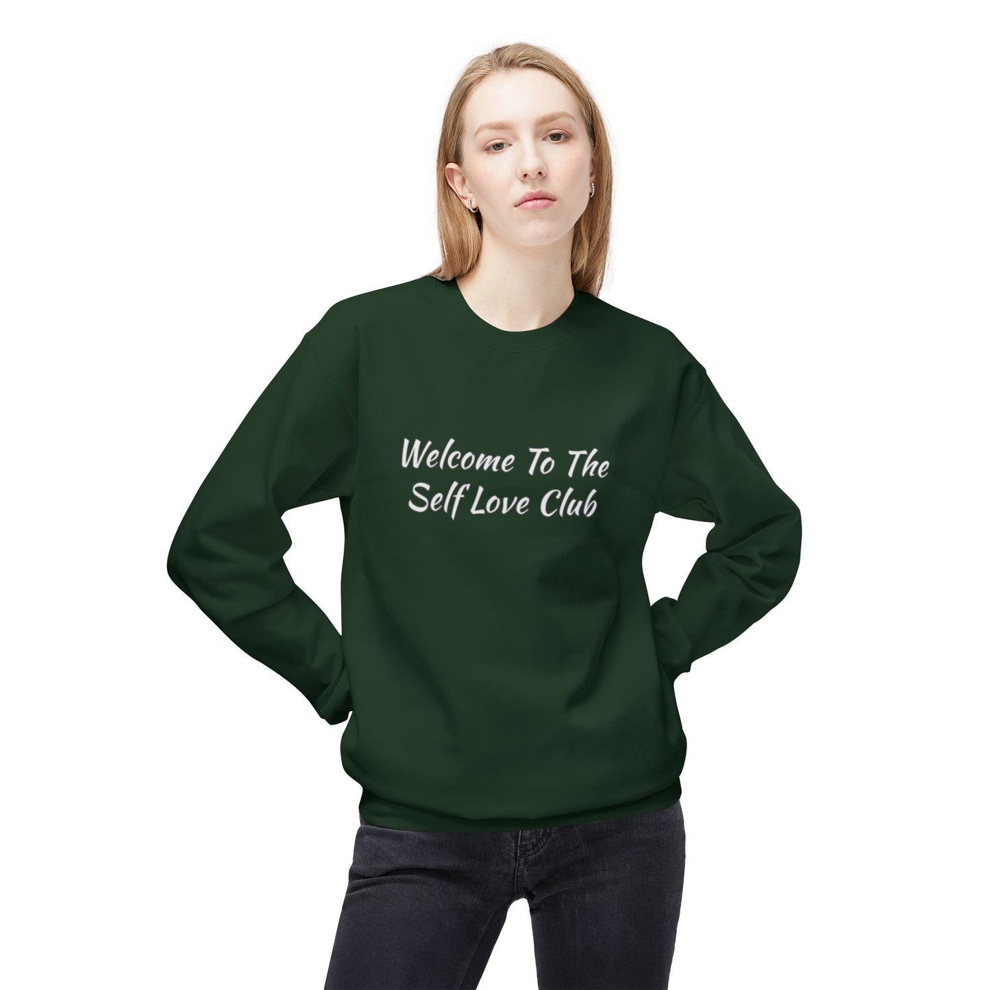 Welcome To The Self Love Club Unisex Midweight Softstyle Fleece Crewneck Sweatshirt