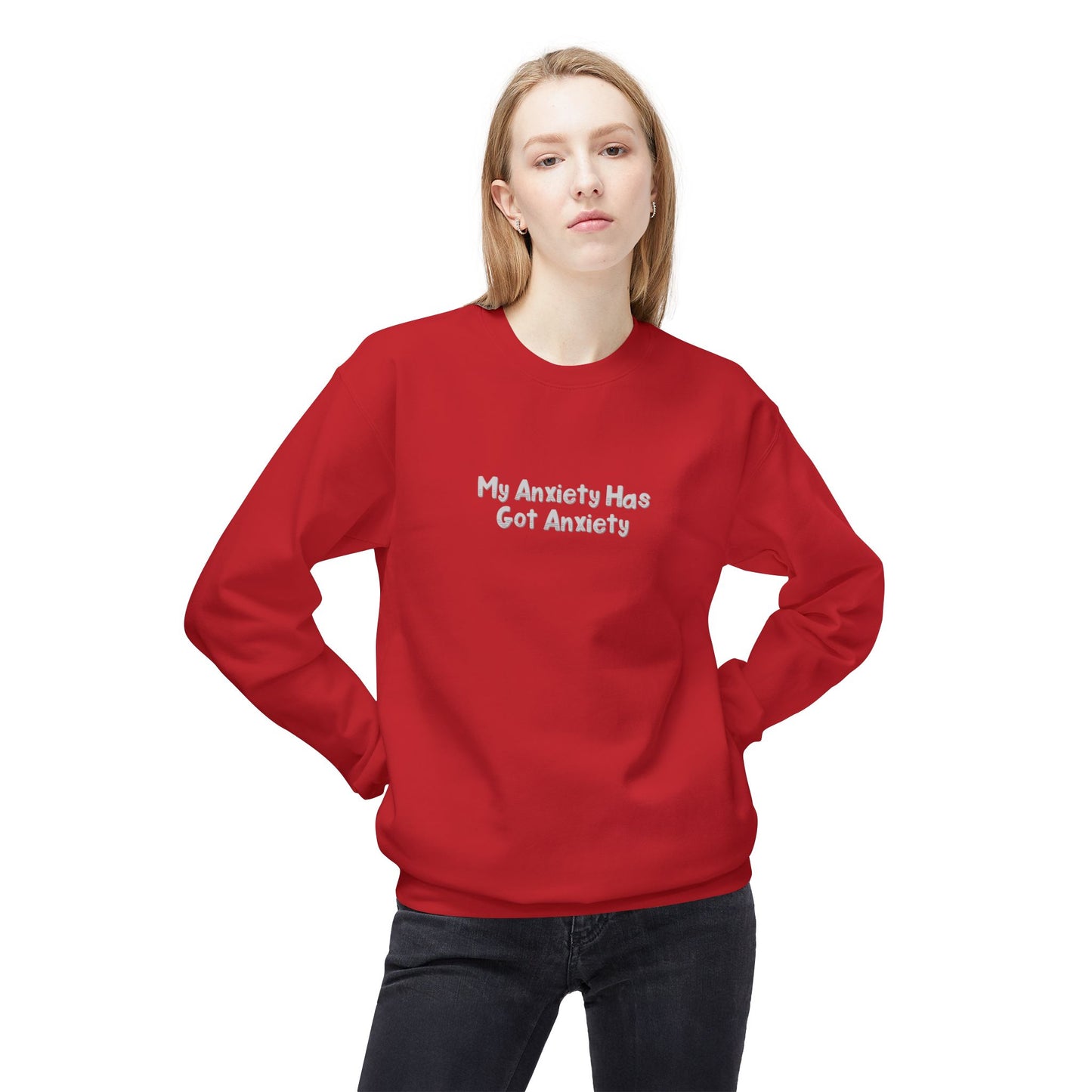 My Anxiety Has Got Anxiety Unisex Midweight Softstyle Fleece Crewneck Sweatshirt