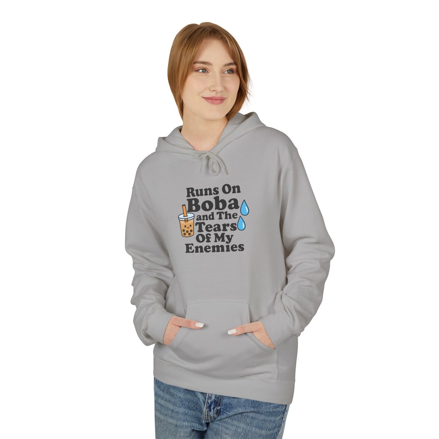 Runs On Boba Unisex Midweight Softstyle Fleece Hoodie