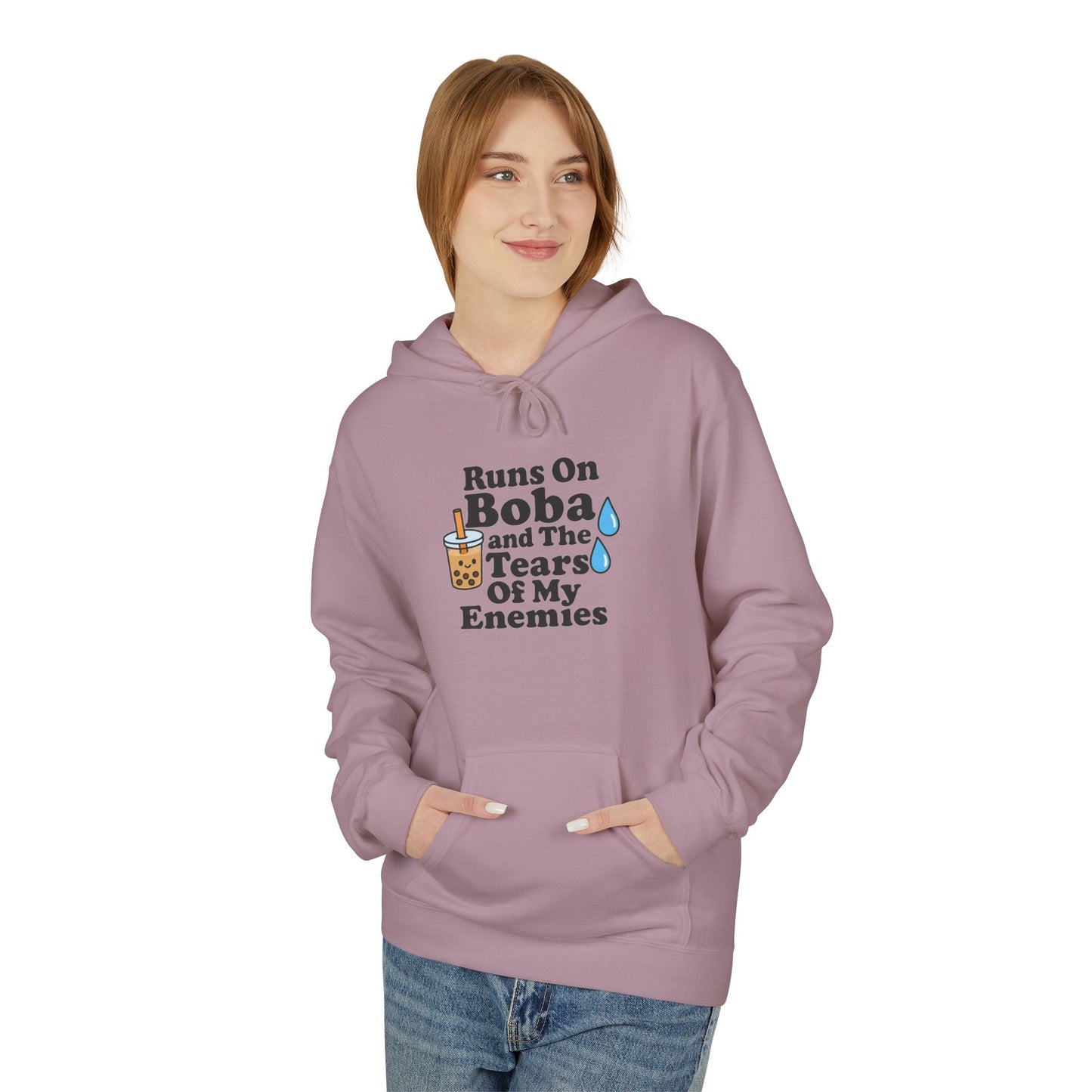 Runs On Boba Unisex Midweight Softstyle Fleece Hoodie