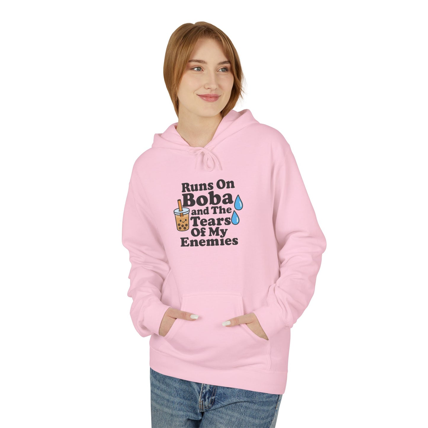 Runs On Boba Unisex Midweight Softstyle Fleece Hoodie