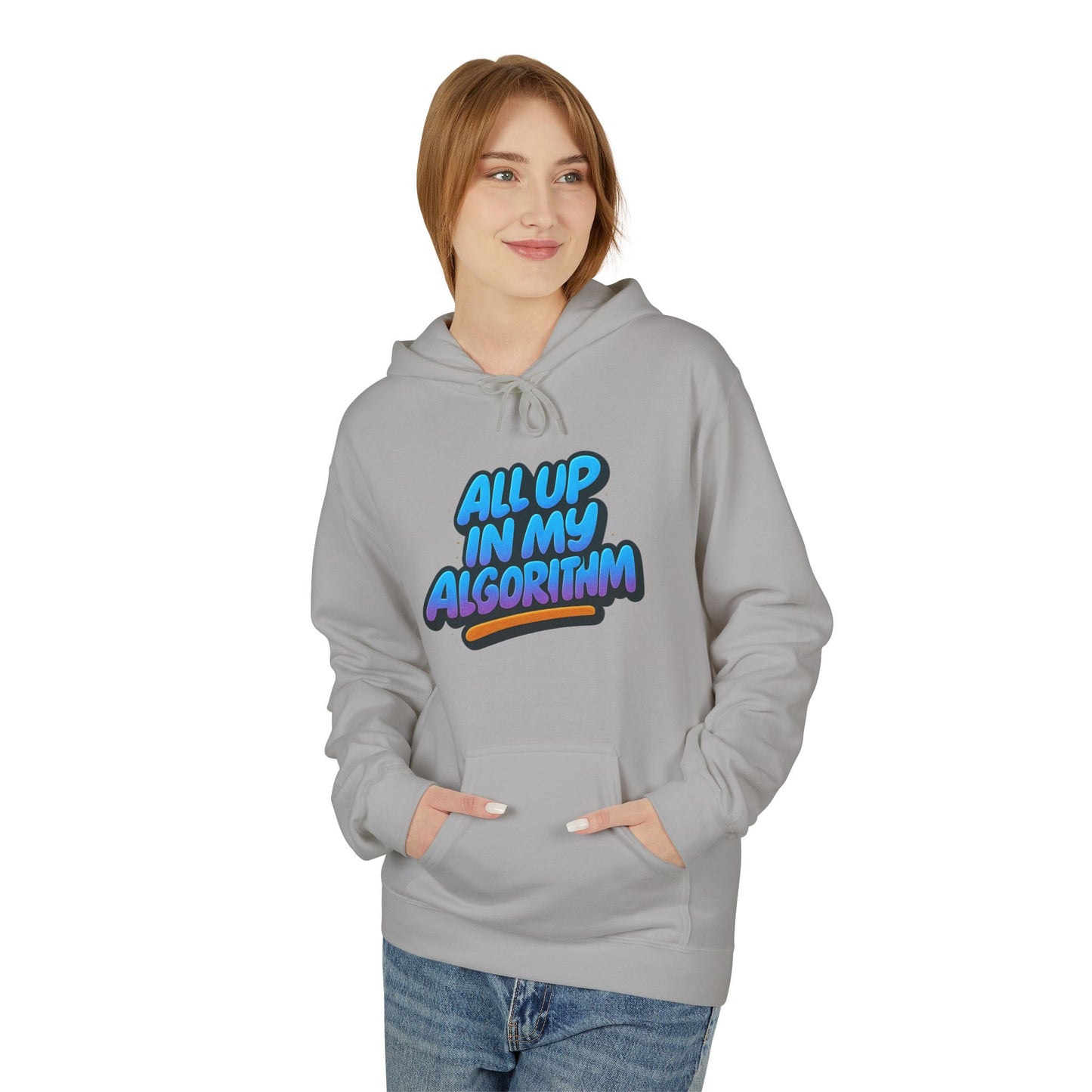 All Up In My Algorithm Unisex Midweight Softstyle Fleece Hoodie