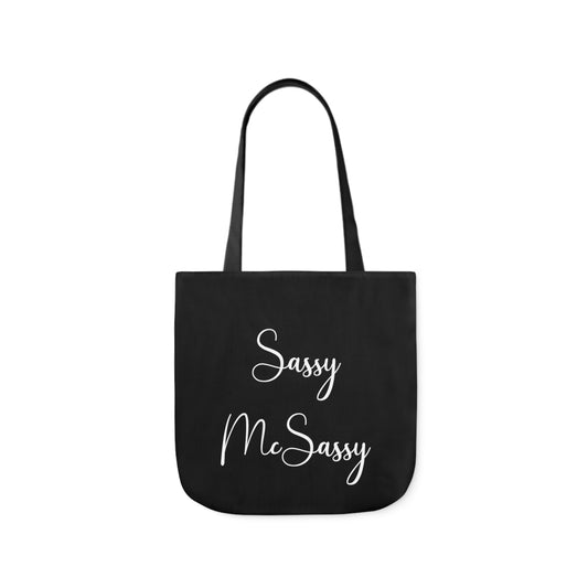 Sassy McSassy Polyester Canvas Tote Bag in Black