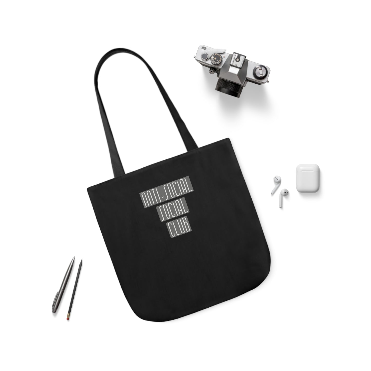 Anti-Social Social Club Polyester Canvas Tote Bag in Black