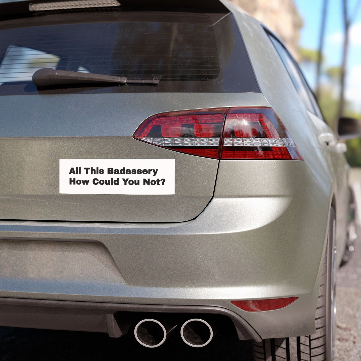 All This Badassery How Could You Not? Car Magnet