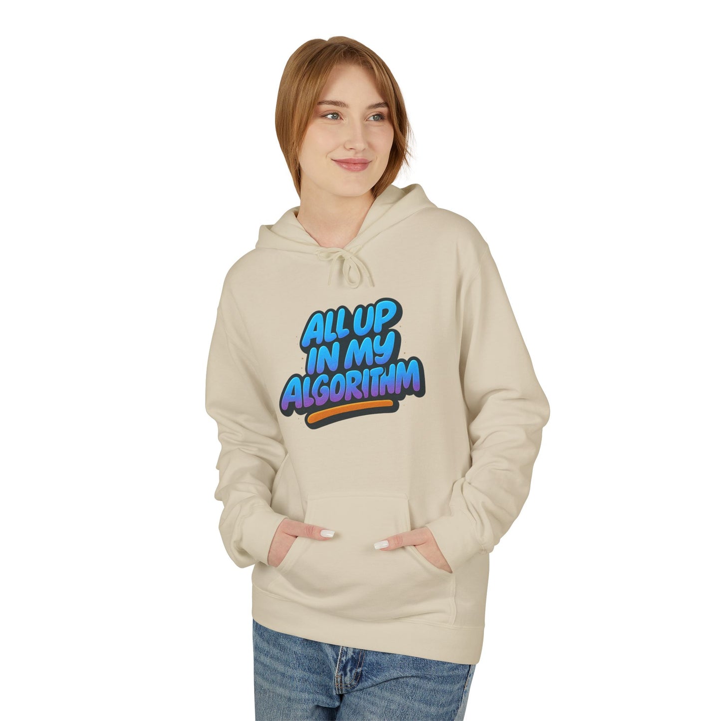 All Up In My Algorithm Unisex Midweight Softstyle Fleece Hoodie
