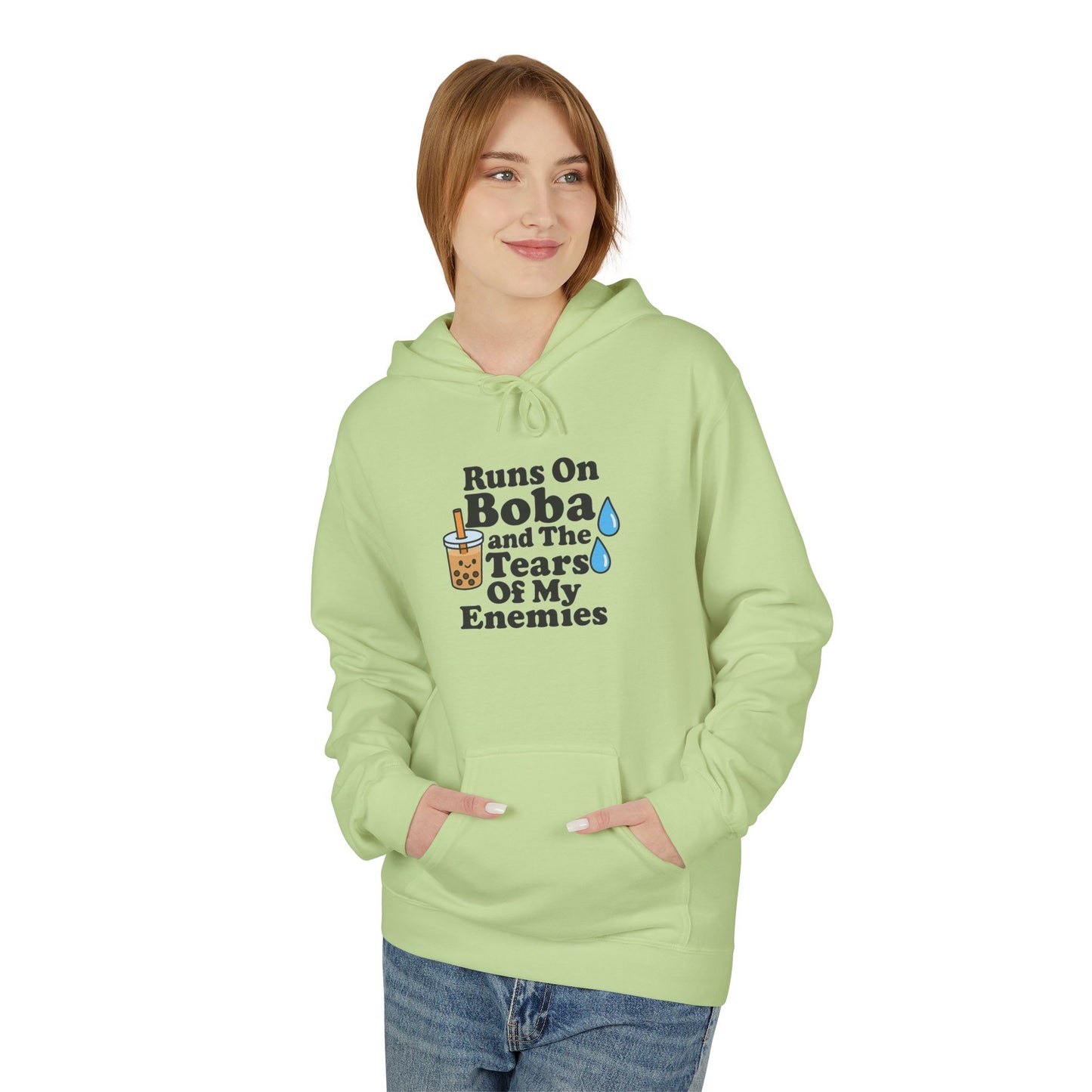 Runs On Boba Unisex Midweight Softstyle Fleece Hoodie
