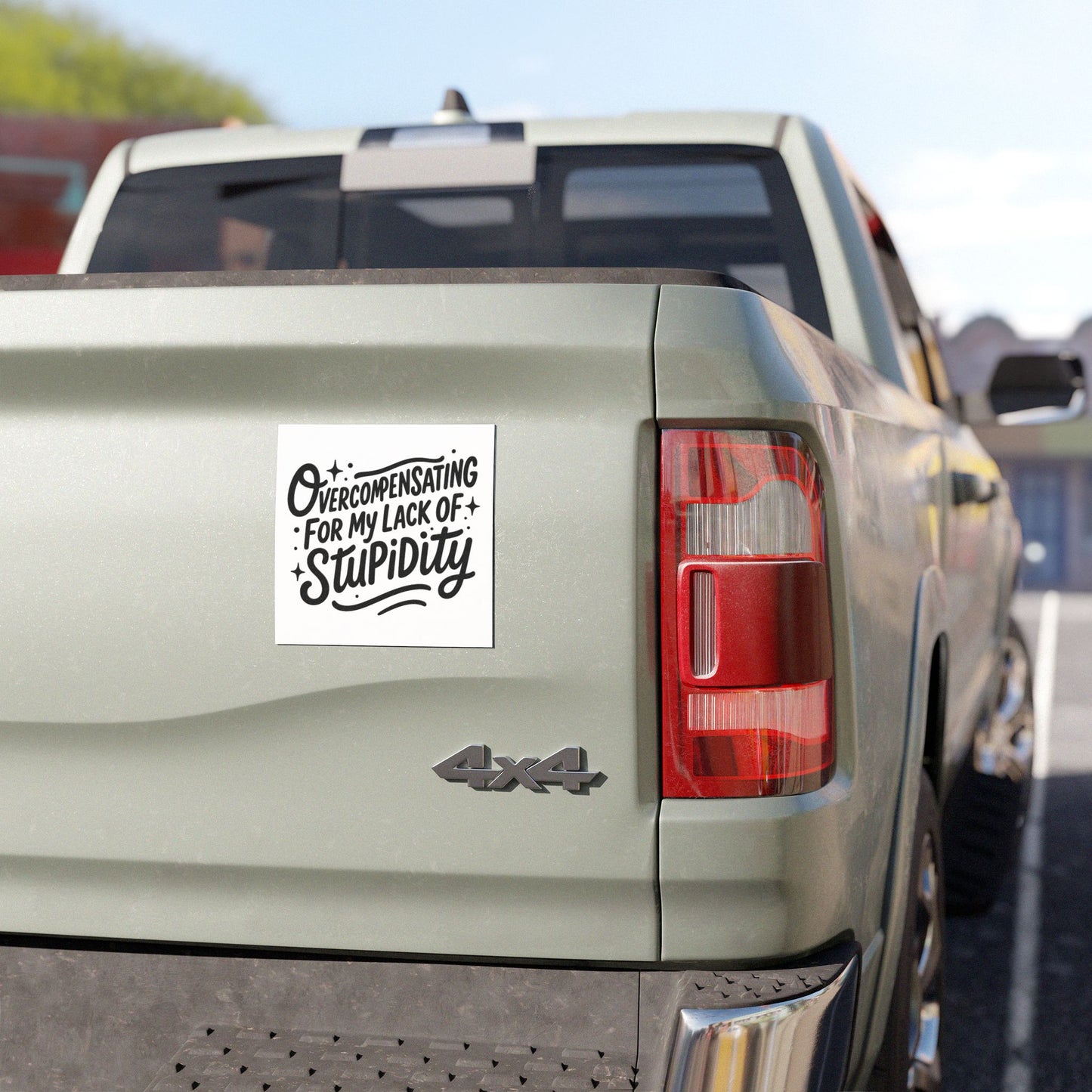 Overcompensating For My Lack Of Stupidity Car Magnet