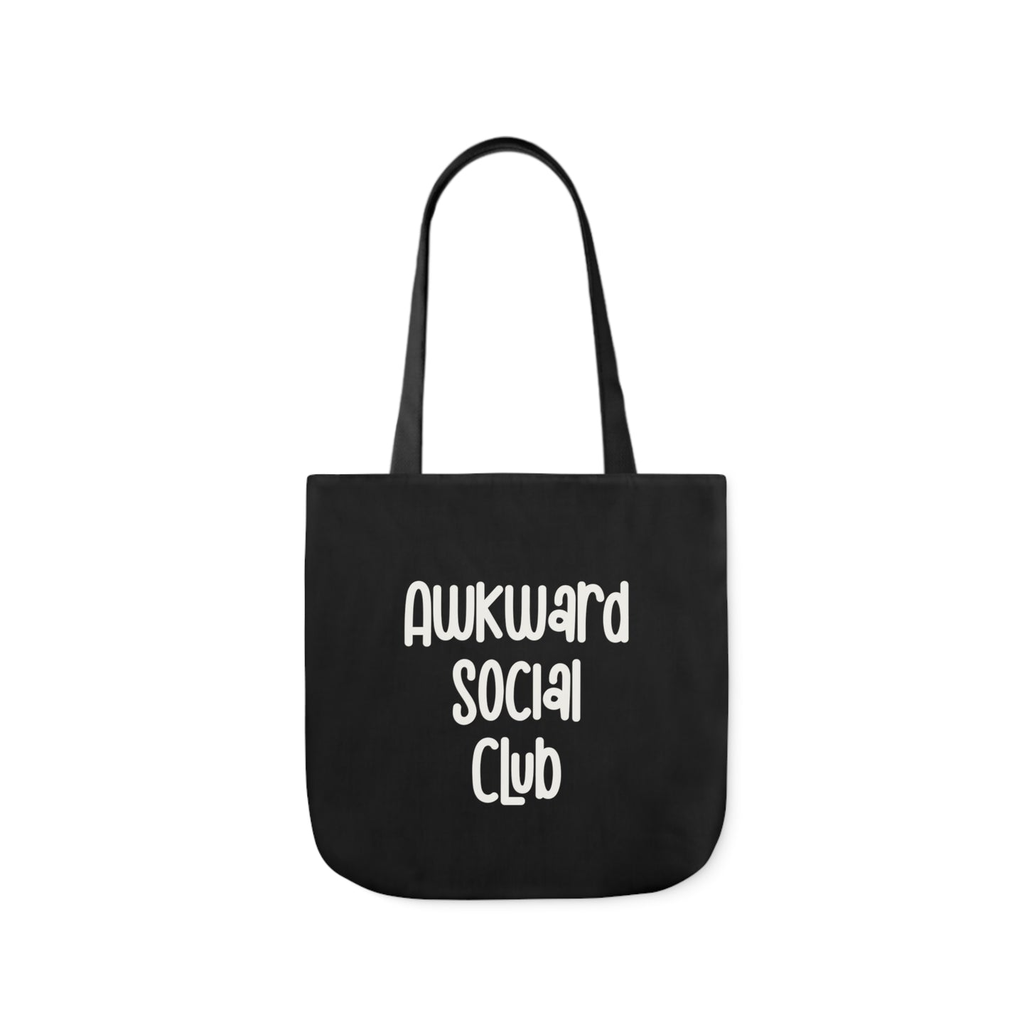 Awkward Social Club Polyester Canvas Tote Bag in Black