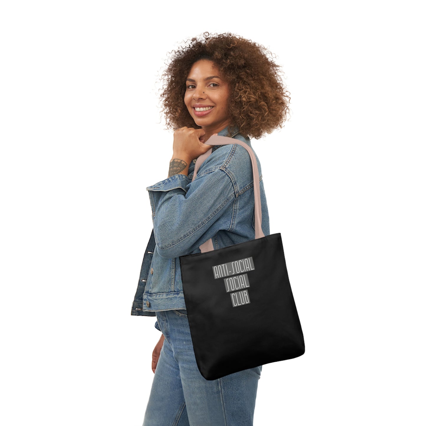 Anti-Social Social Club Polyester Canvas Tote Bag in Black