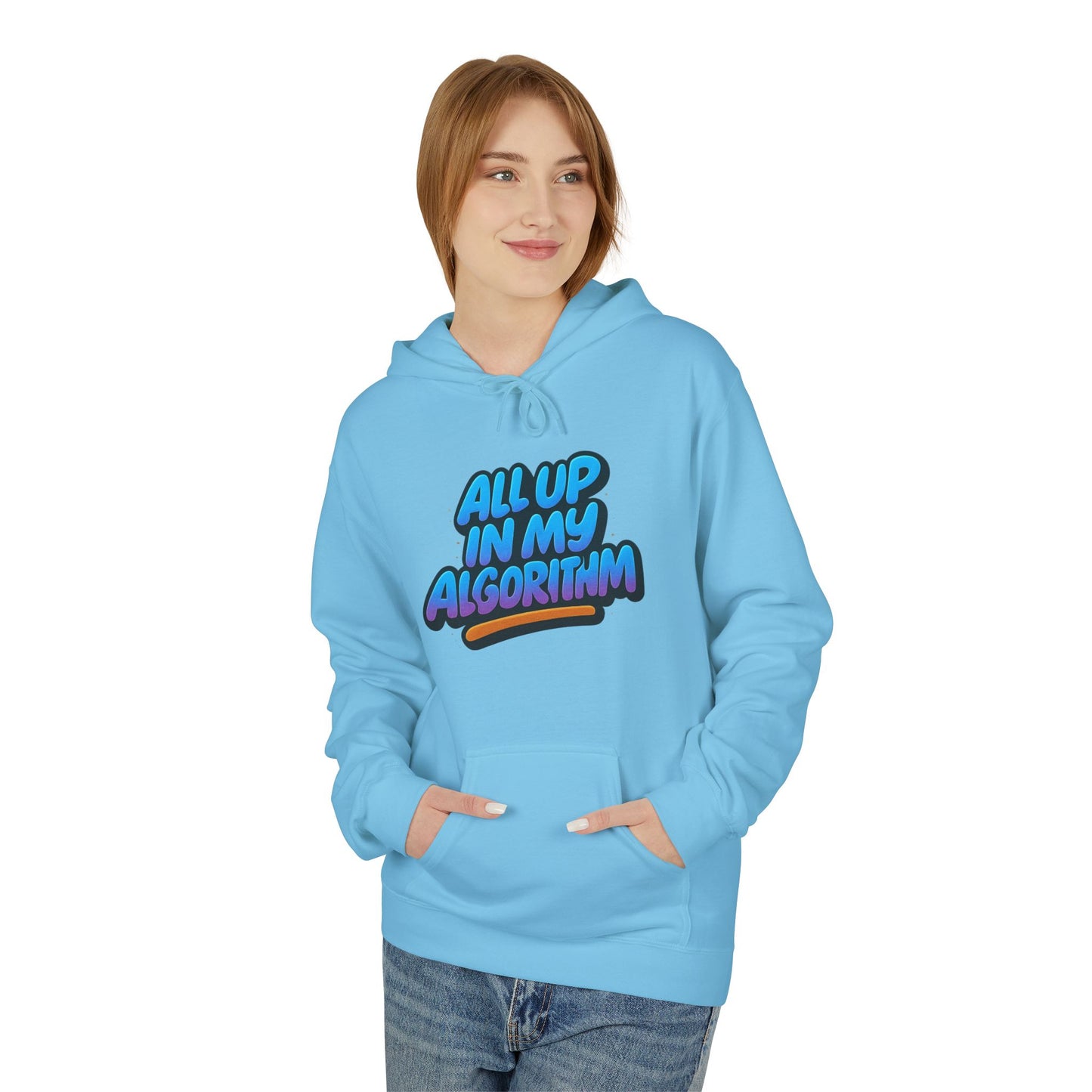 All Up In My Algorithm Unisex Midweight Softstyle Fleece Hoodie