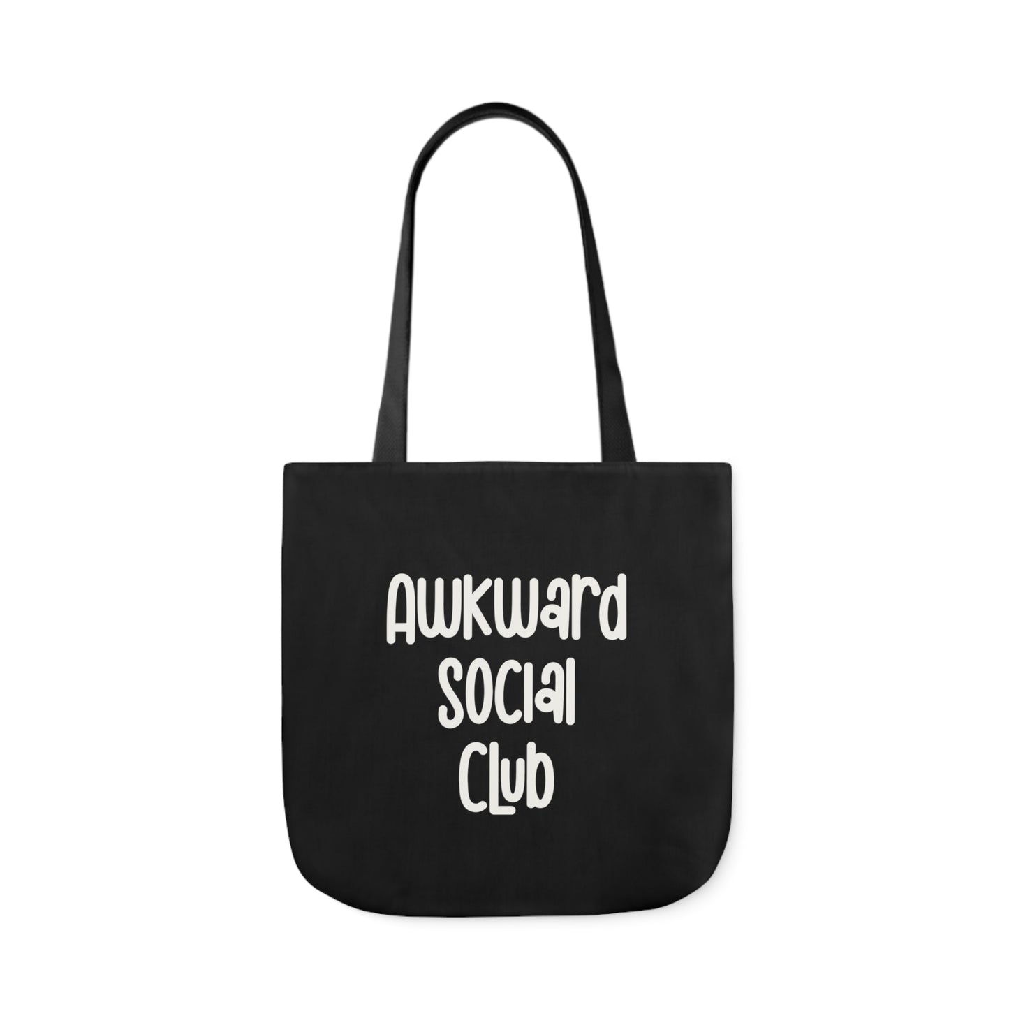 Awkward Social Club Polyester Canvas Tote Bag in Black