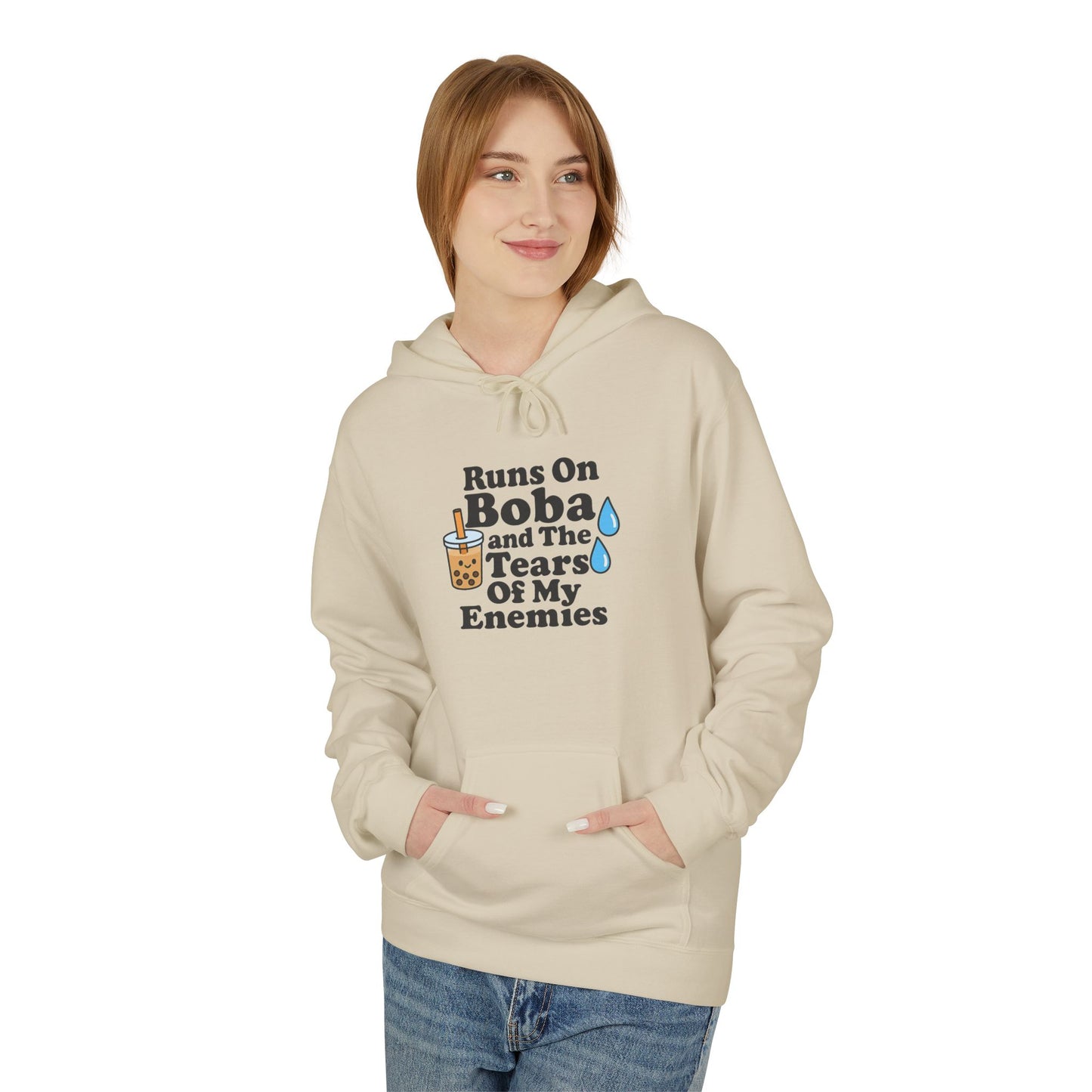 Runs On Boba Unisex Midweight Softstyle Fleece Hoodie
