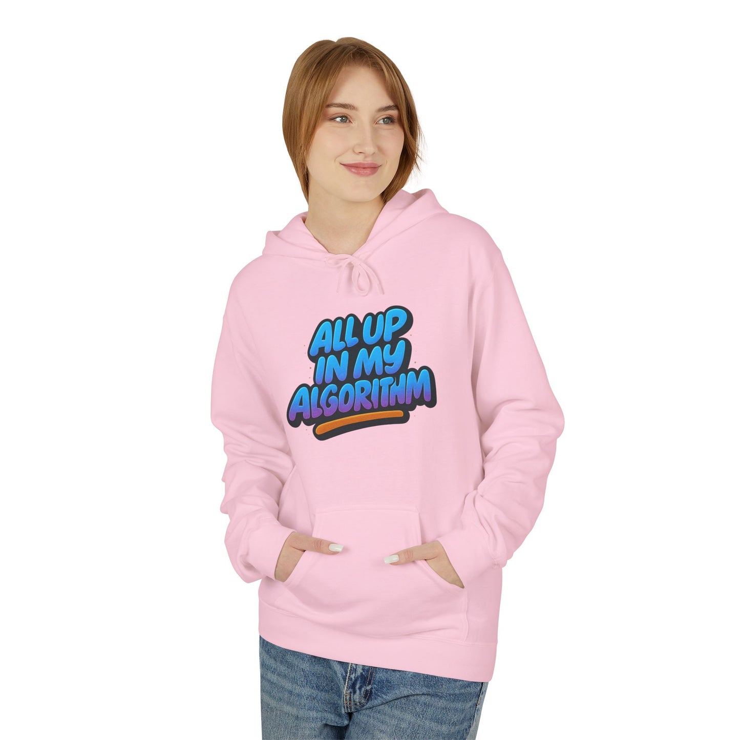 All Up In My Algorithm Unisex Midweight Softstyle Fleece Hoodie