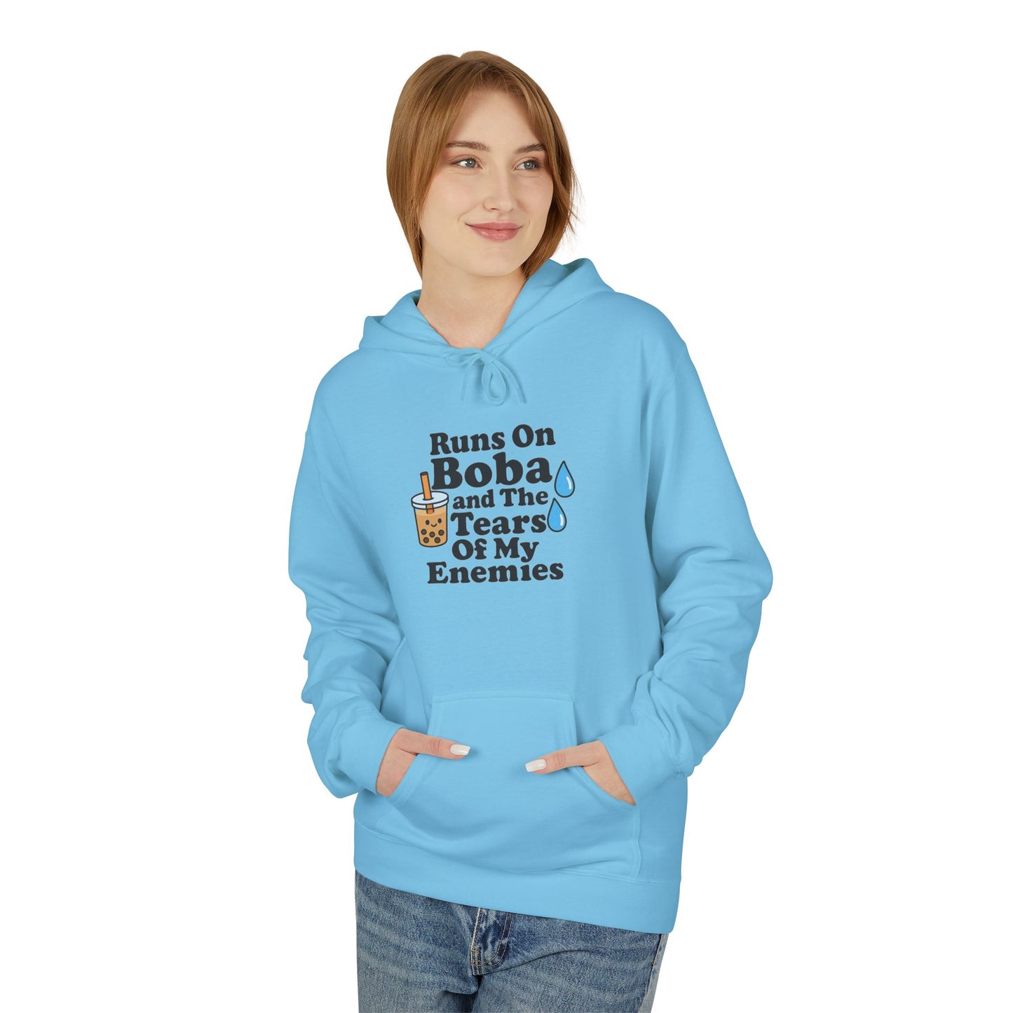 Runs On Boba Unisex Midweight Softstyle Fleece Hoodie