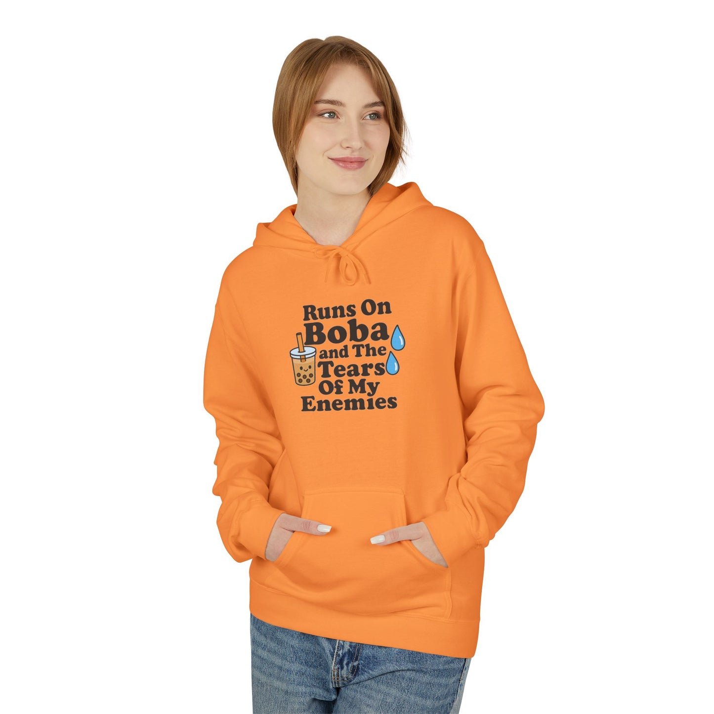 Runs On Boba Unisex Midweight Softstyle Fleece Hoodie