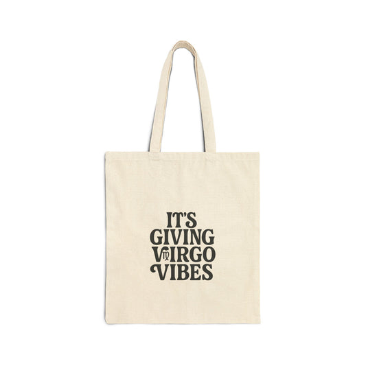 It's Giving Virgo Vibes Cotton Canvas Tote Bag